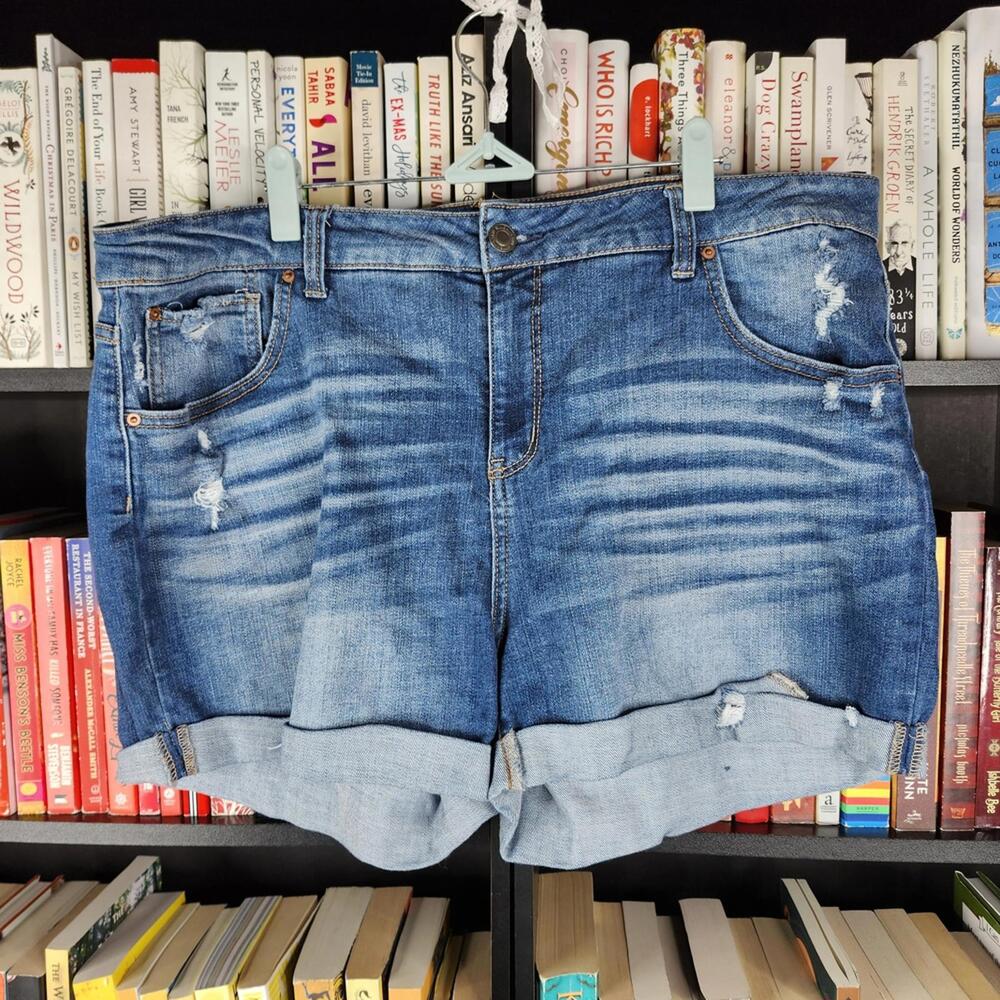 Time and Tru Distressed Blue Jean Shorts